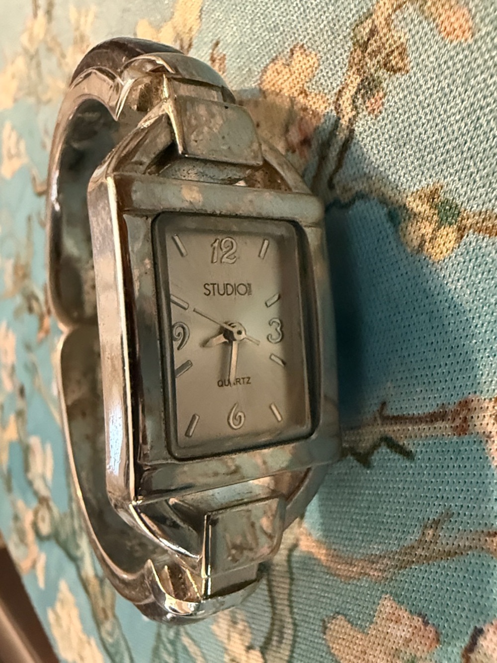 Studio Silver Tone Bracelet Watch with White Dial